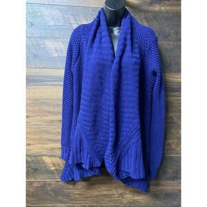 Mason Sweater Petite Cashmere Wool Silk Open Front Knit Shawl Waterfall Cardigan